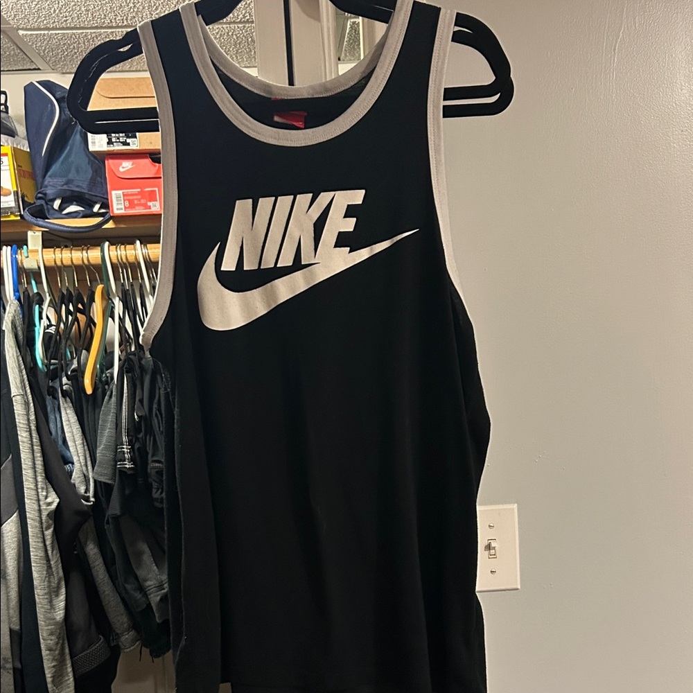 Nike Black and White Logo Tank